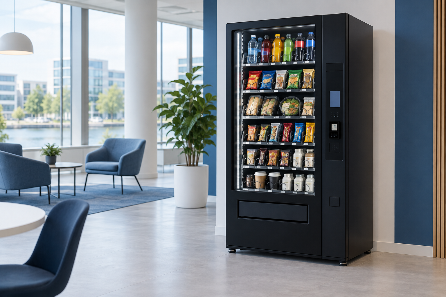Voorbeeld van een automaat in een moderne werkruimte